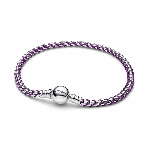 Pulsera Pandorea Cadena Caja Cordón Morado 593816C03