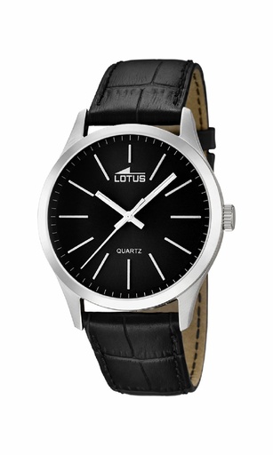 [15961/3] Reloj Lotus Minimalist Hombre Piel y Esfera Negra 15961/3