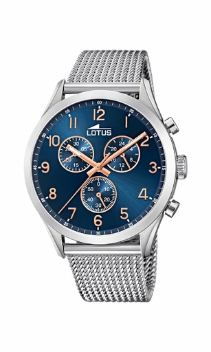 [18637/3] Reloj Lotus Minimalist Hombre Mulfunción Acero Esfera Azul 18637/3