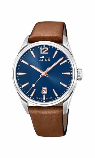 [18693/2] Reloj Lotus Chrono Hombre Piel Marrón y Esfera Azul 18693/2