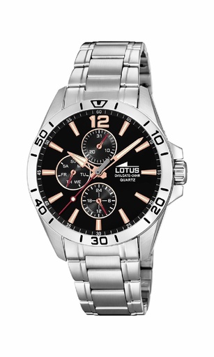[18812/6] Reloj Lotus Multifunction Acero Esfera Negra 18812/6