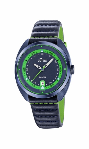 [19097/2] Reloj Lotus Pulse Collection Hombre Piel Azul / Verde 19097/2