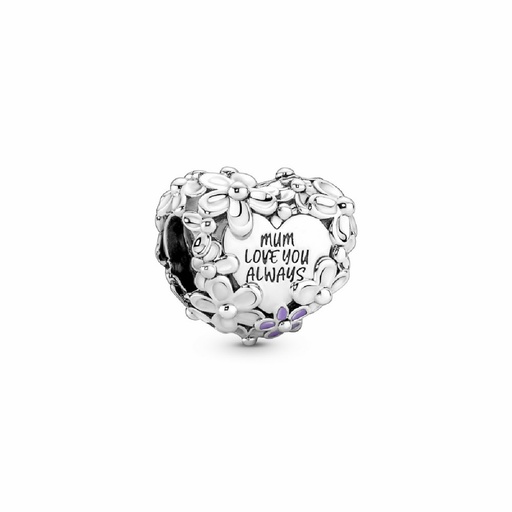 [791155C01] Charm Pandora Corazón Margarita Mamá