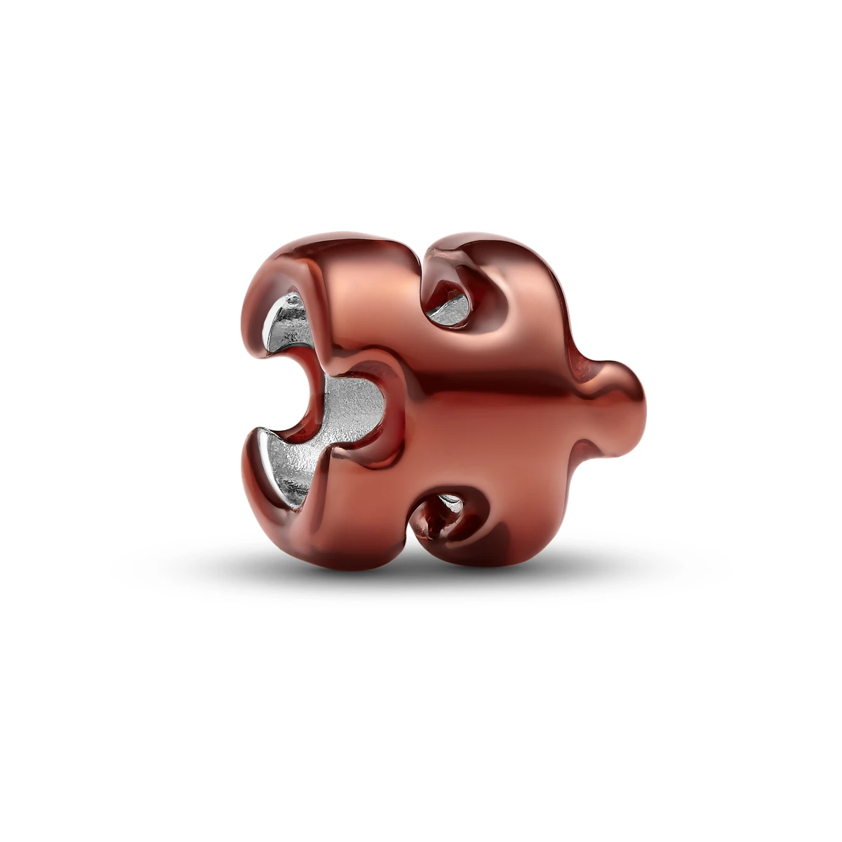 [794816C01] Charm Mini en plata de ley Pieza Puzle Naranja