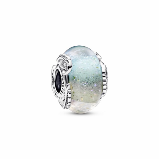 [792577C00] Charm Pandora Cristal de Murano Pluma Curvada