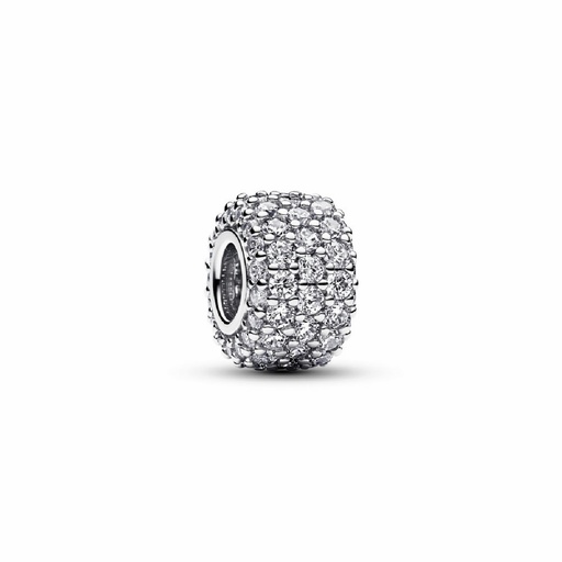 [792820C01] Charm Pandora de Triple hilera con pavé brillante