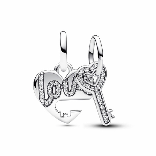 [793081C01] Charm colgante Pandora Divisible Corazón y Llave