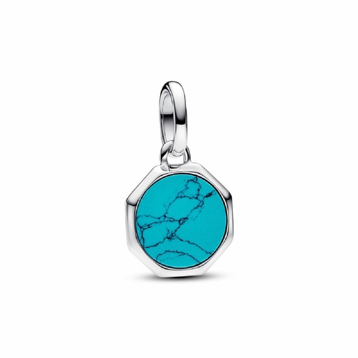 [793388C01] Charm Pandora ME Mini Medallón Grabable Turquesa