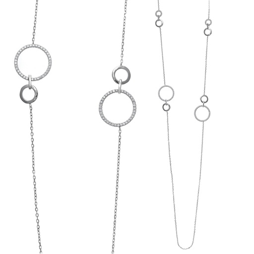 [164C0031] Collar Salvatore Largo Círculos Circonitas164C0031