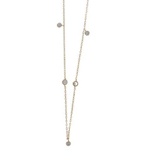 [164C0056] Collar Salvatore Plata Chapada Chatones y Circonitas 164C0056