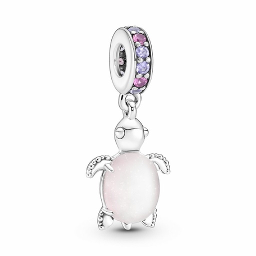 [798939C02] Charm colgante Pandora Tortuga Marina Cristal de Murano Rosa