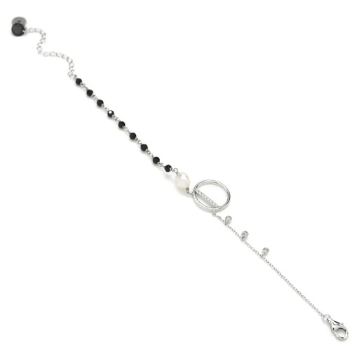 [16531-P] Pulsera Fina Lineargent Motivo Circular y Circonitas