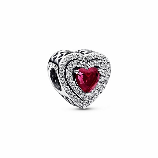 [799218C02] Charm Pandora Corazón Nivelado Rojo Brillante 799218C02