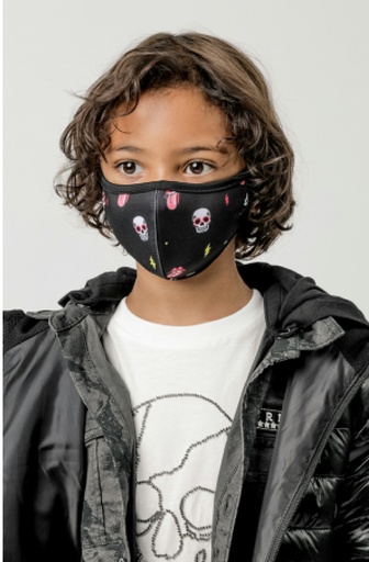 [90279-95] Mascarilla Abbacino Kids unisex rockera negra