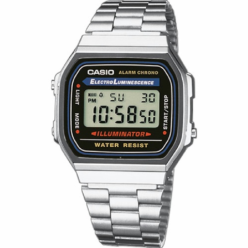 [A168WA-1YES] Reloj Casio Vintage Unisex Acero inoxidable