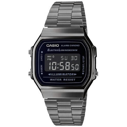 [A168WEGG-1BEF] Reloj Casio Unisex Vintage Iconic Digital Gris Oscurecido