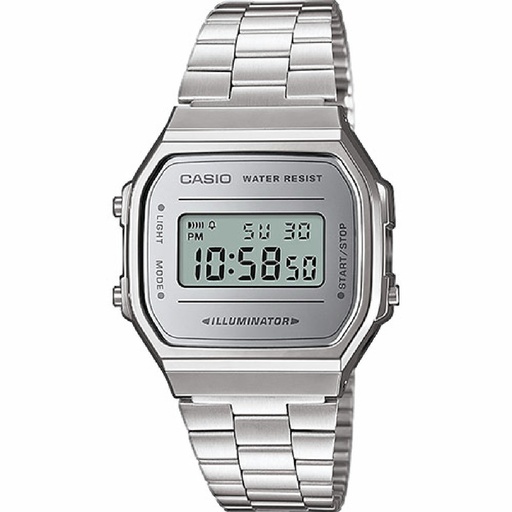 [A168WEM-7EF] Reloj Casio Vintage Iconic Unisex Plateado Esfera Plateada