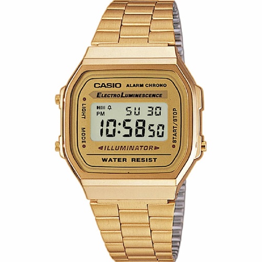 [A168WG-9EF] Reloj Casio Vintage Unisex Iconic Unisex Dorado Esfera Dorada A168WG-9EF