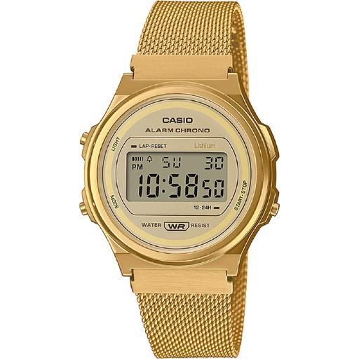 [A171WEMG-9AEF] RELOJ CASIO VINTAGE DORADO REDONDO
