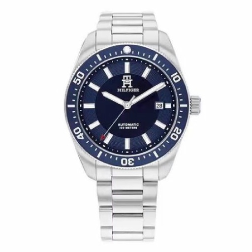 [1710591] Reloj Tommy Hilfiger Hombre Automático Analógico Acero Plateado Esfera Azul 1710591