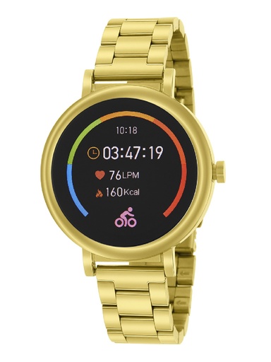 [B61002/5] Reloj Inteligente Marea Unisex Correa Acero IP Dorado