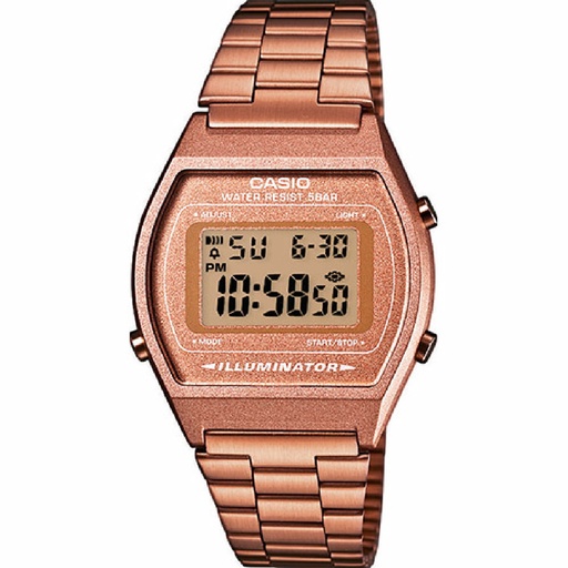 [B640WC-5AEF] Reloj Casio Vintage Iconic Mujer Rosé Esfera Rosa con Purpurina