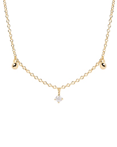 [CO01-491-U] COLLAR PDPAOLA LOVE TRIANGLE GOLD CZ BL