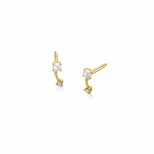 [GB118OA.00] Pendientes Lecarré Oro 18k Perla cultivada y Diamante 0,02ct