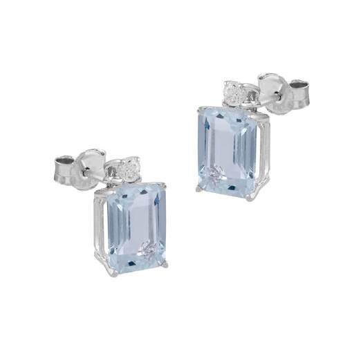 [GEA-113-001-UU] Pendientes Itemporality Lux Oro Blanco, Diamantes y Aguamarina