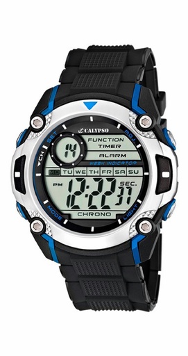 [K5577/2] RELOJ CAYPSO HOMBRE DIGITAL NEGRO Y AZUL