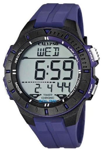 [K5607/2] Reloj Calypso Hombre Digital Multifunción Caucho Morado K5607/2