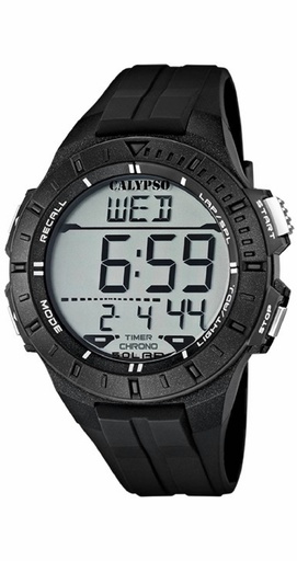 [K5607/6] Reloj Calypso Hombre Color Splash Correa caucho negro