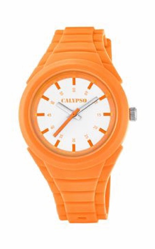 [K5724/7] Reloj Calypso Mujer Classic Analógico  Caucho Naranja K5724/7