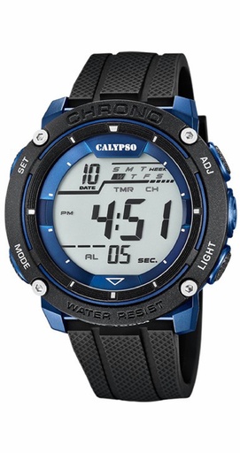 [K5820/2] Reloj Calypso Hombre Digital Caucho Negro/Azul K5820/2