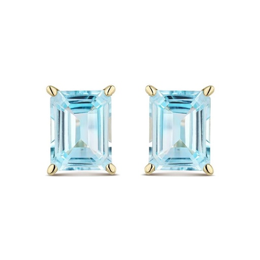 [LEA-215-805-UU] Pendientes Litta Fiore Oro Amarillo Topacios Azules LEA-215-805-UU