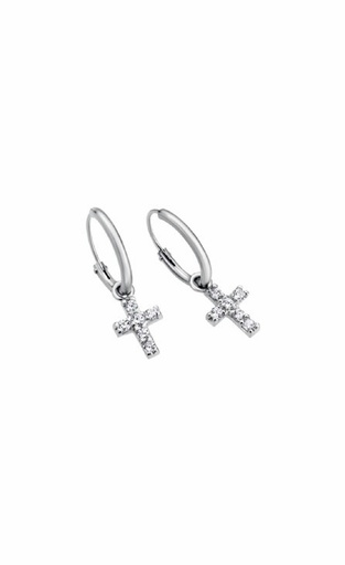[LP1243-4/1] Pendientes Lotus Silver Cruz LP1243-4/1