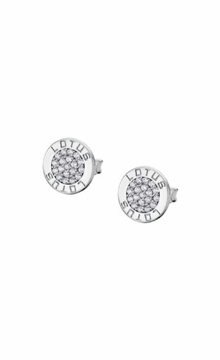 [LP1252-4/6] Pendientes Lotus Silver Logo plata con circonitas