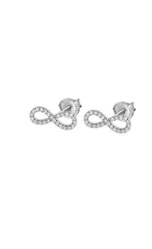 [LP1253-4/1] Pendientes Lotus Silver Trendy Infinito Plata y Circonitas LP1253-4/1