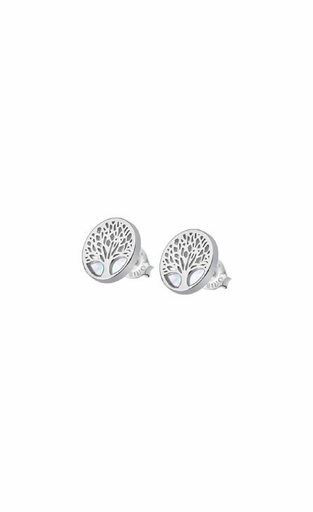 [LP1678-4/1] Pendientes Lotus Silver Árbol de la Familia Nácar LP1678-4/1