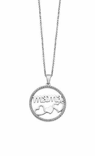[LP1809-1/1] Collar Lotus Silver Amor de Madre Plata y circonitas LP1809-1/1