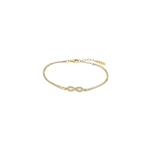 [LP1859-2/3] Pulsera Lotus Silver Mujer Doble, Infinito Dorada LP1859-2/3