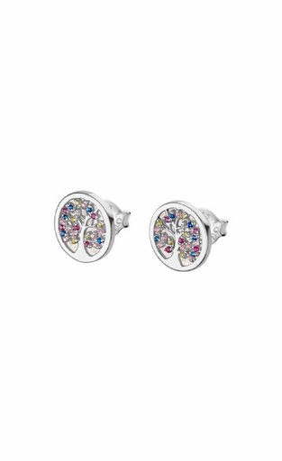 [LP1889-4/1] Pendientes Lotus Silver Mujer Árbol de la Vida Circonitas de Color LP1889-4/1
