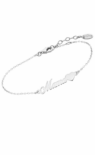 [LP3234-2/1] Pulsera Lotus Silver Mamá y Corazón Plata