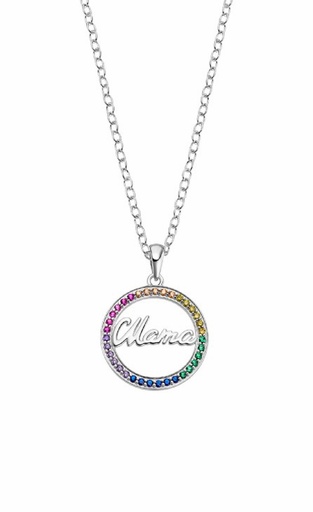 [LP3527-1/1] COLLAR LOTUS SILVER SRA.MAMA.MULTICOLOR