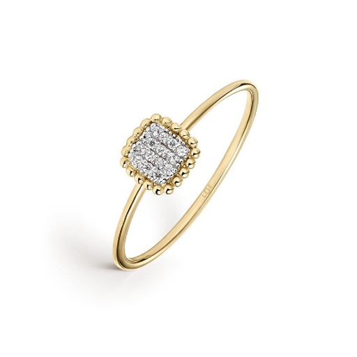 [LRN-201-011-14] ANILLO SELLO LITTA FIORE EN PAVE CON CIRCONITAS EN ORO AMARILLO