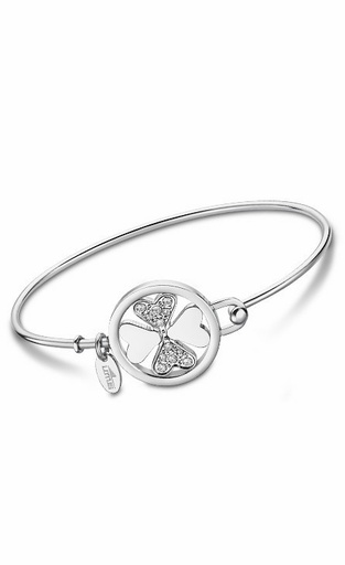 [LS2014-2/1] Pulsera Lotus style millennial trébol para Mujer de acero inoxidable