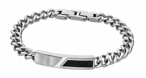 [LS2058-2/1] Pulsera Lotus Style men in black para Hombre de acero inoxidable