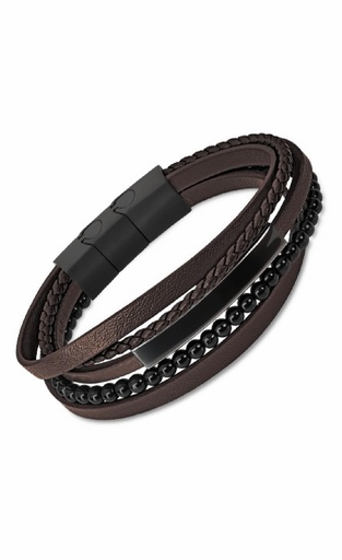 [LS2144-2/3] Pulsera Lotus Style Urban Hombre Piel Marrón LS2144-2/3