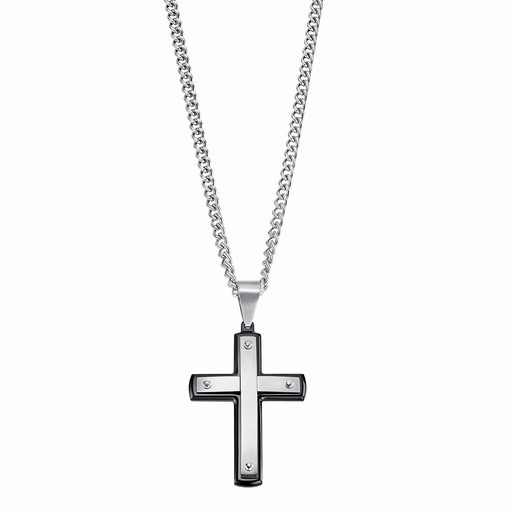 [LS2277-1/1] Collar Lotus Style Hombre Acero Inox Negro LS2277-1/1 