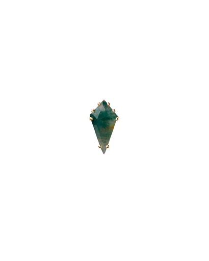 [PG01-681-U] Piercing PDPaola Akiro Agata de Musgo IP Oro  18K PG01-681-U